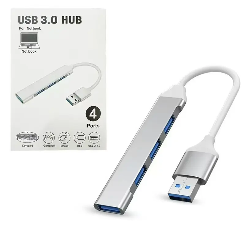 USB HUB METAL SLIM ( WHITE BOX )