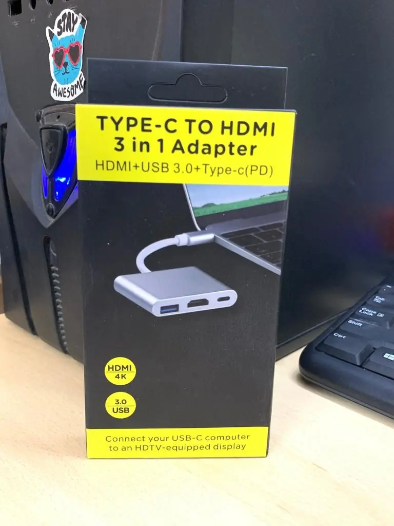 TYPE C TO 3 IN 1 (HDMI+USB+TYPEC )
