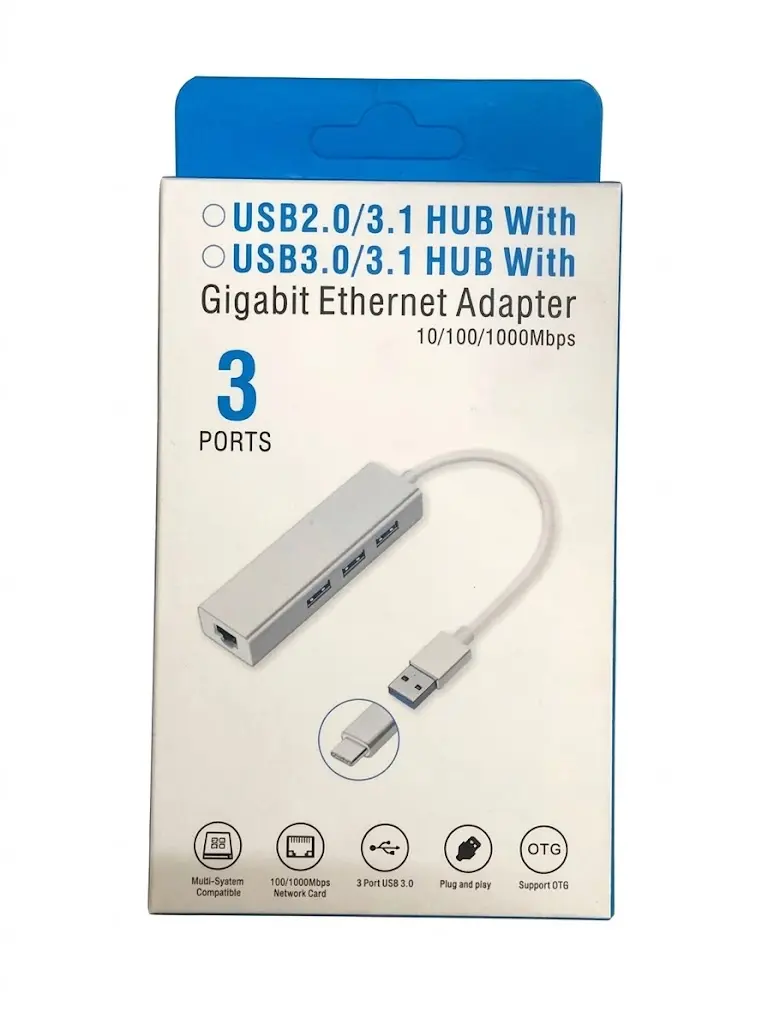 TYPEC TO LAN + HUB ( 2.0 )