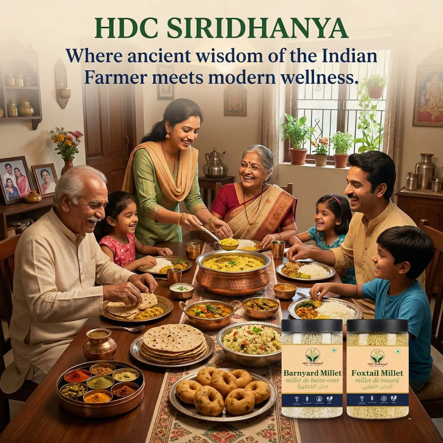 HDC Siridhanya Unpolished and organic gluten free millets combo pack 5 | Kodo, Little, Foxtail, Barnyard and Proso | Sourced From Andhra Pradesh