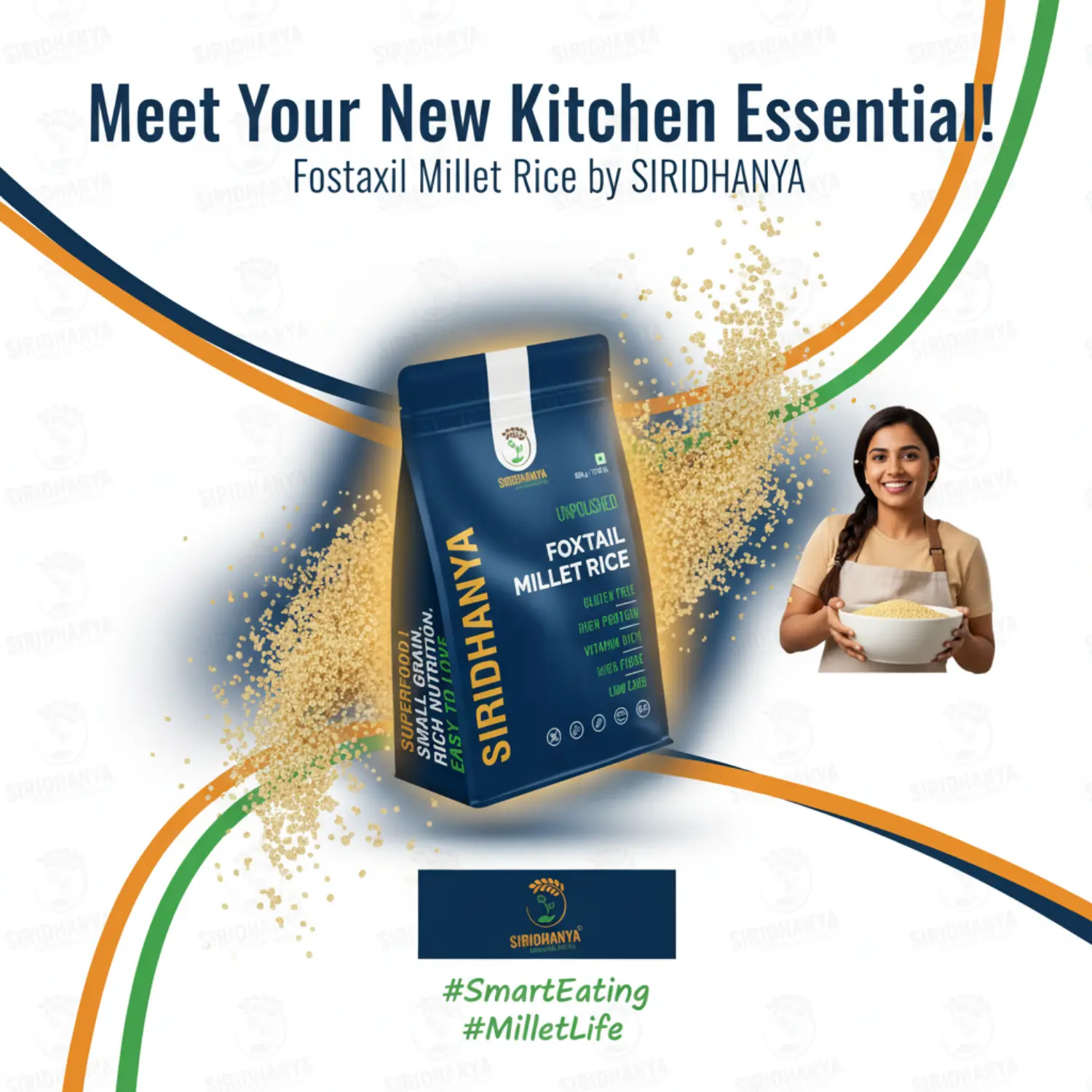 Siridhanya Unpolished millets whole grains Combo Pack (5 x 500g) – Foxtail, Kodo, Little, Barnyard, Browntop | Low GI, Gluten-Free, High Fibre & Plant based Protein | Natural Healthy Grain for healthy life wt. 2.5kg