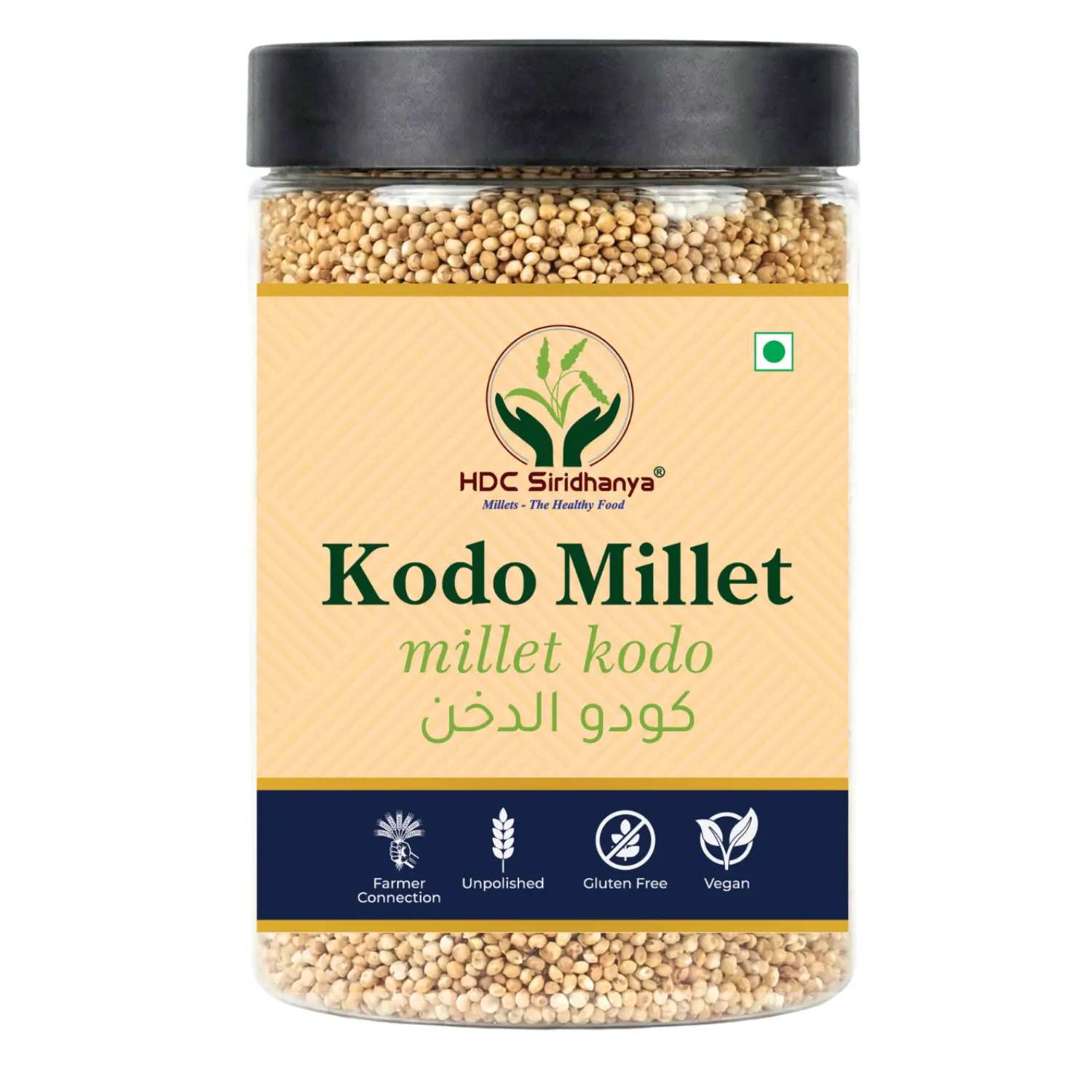 HDC Siridhanya Unpolished Millet Whole Grain, | Rich in Vitamin | Gluten Free | Non-GMO | Plant Based Protein| Packed in Jar |  Sourced from Karnatka (India)