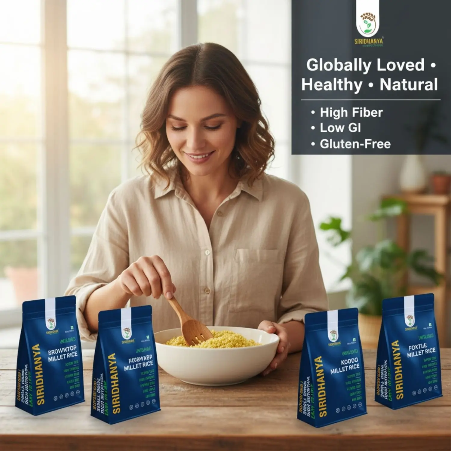 Siridhanya Unpolished millets whole grains Combo Pack (5 x 500g) – Foxtail, Kodo, Little, Barnyard, Proso | Low GI, Gluten-Free, High Fibre & Plant based Protein | Natural Healthy Grain for healthy life wt. 2.5kg